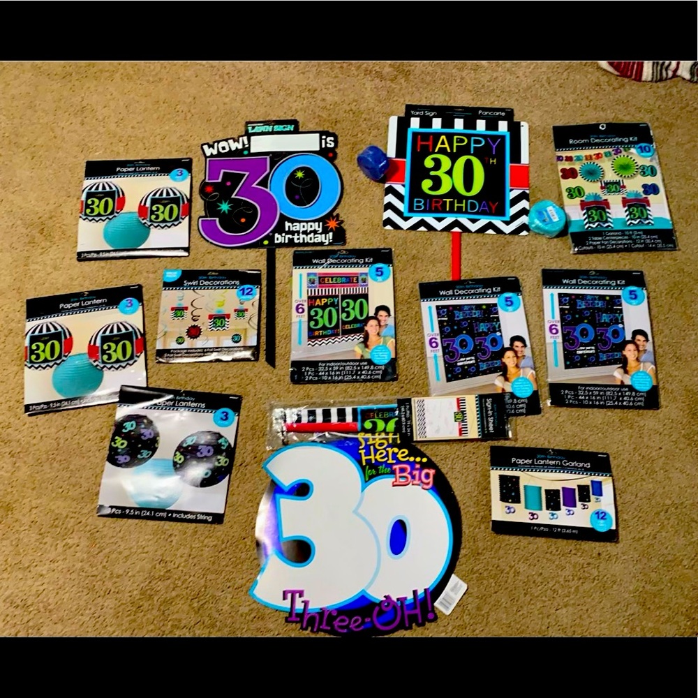 Brand New 30th Birthday decorations.